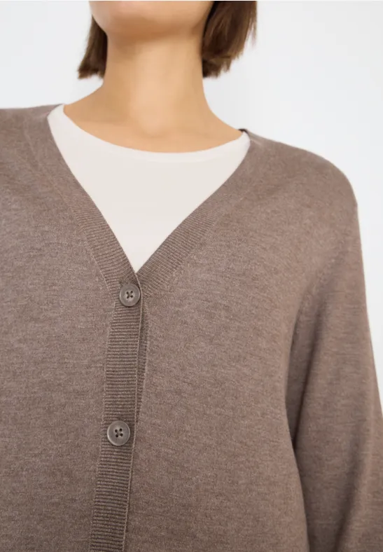 Langer Cardigan chocolate mousse melange