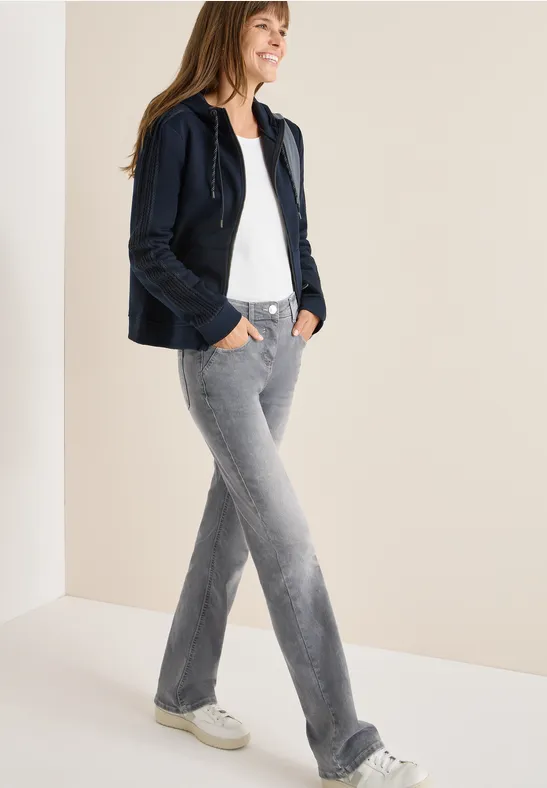 Sweatjacke mit Zopfmuster urban dark blue