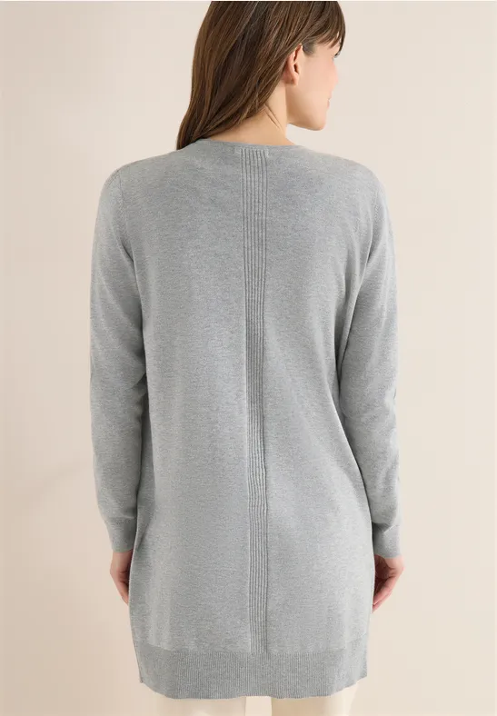 Long cardigan basique mineral grey melange