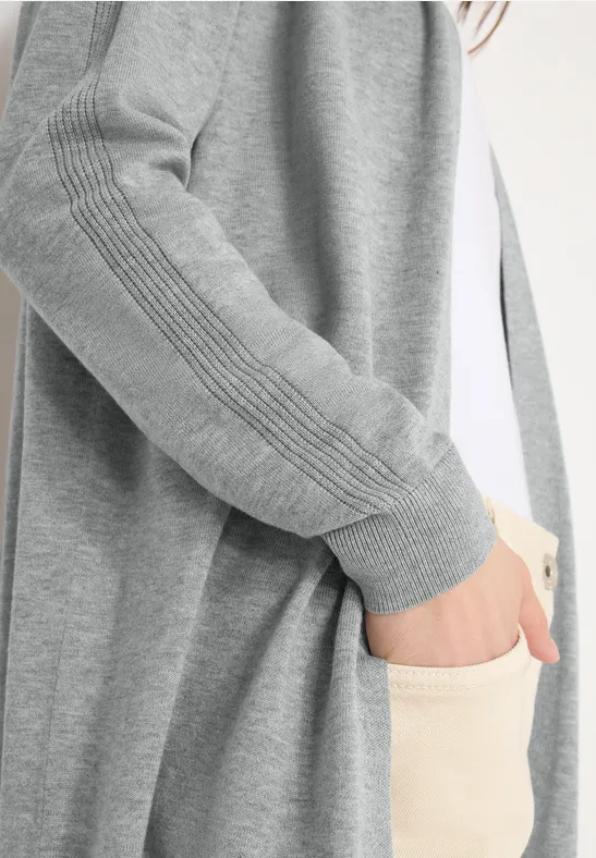 Long cardigan basique mineral grey melange