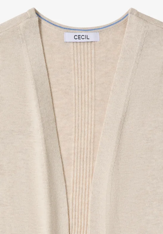 Long cardigan basique egg beige melange