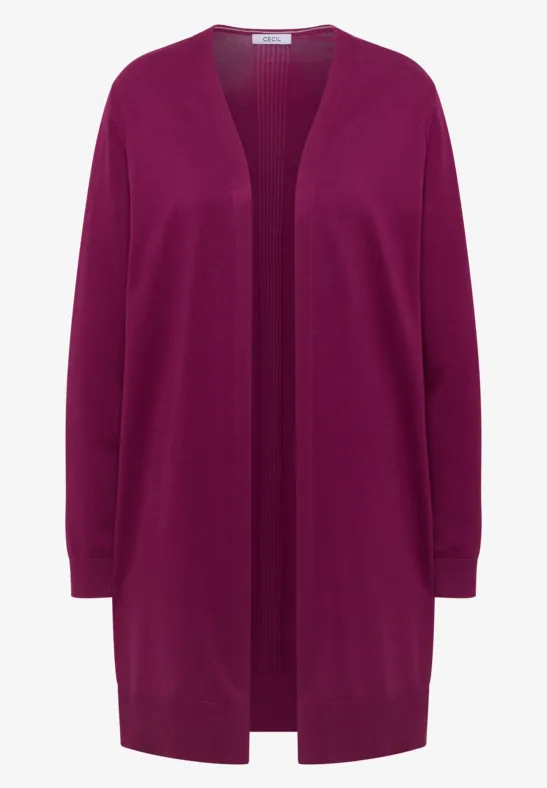 Long cardigan basique magenta purple