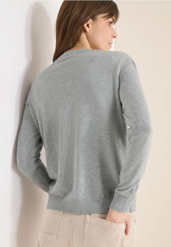 Cardigan de base mineral grey melange
