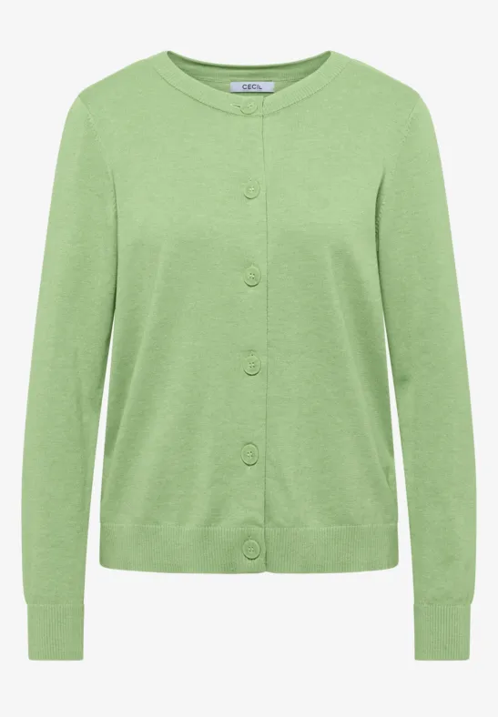 Cardigan de base bamboo green melange