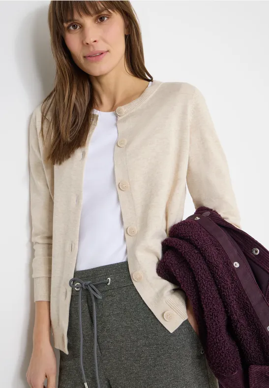 Cardigan de base egg beige melange