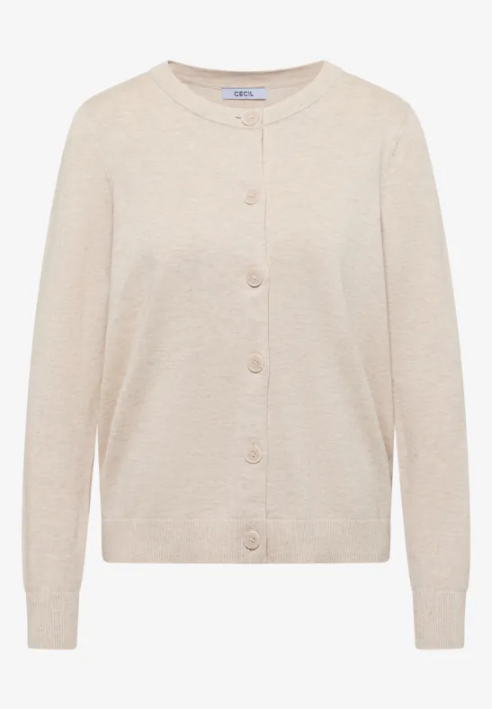Cardigan de base egg beige melange