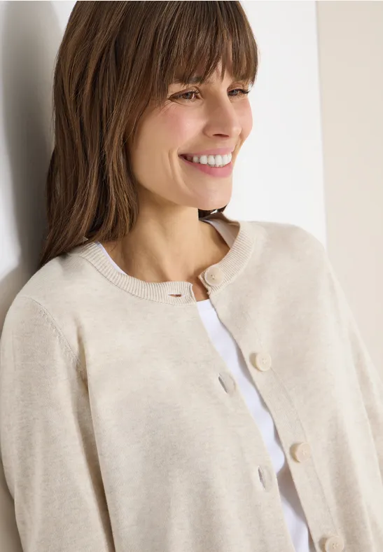 Cardigan de base egg beige melange
