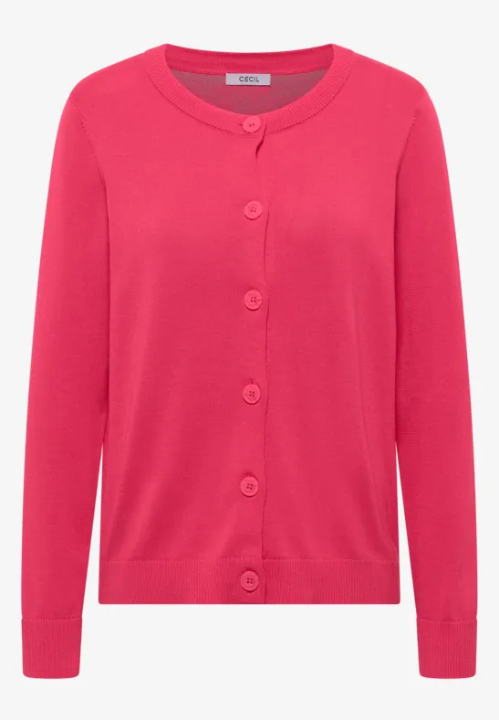 Basic Cardigan geranium red