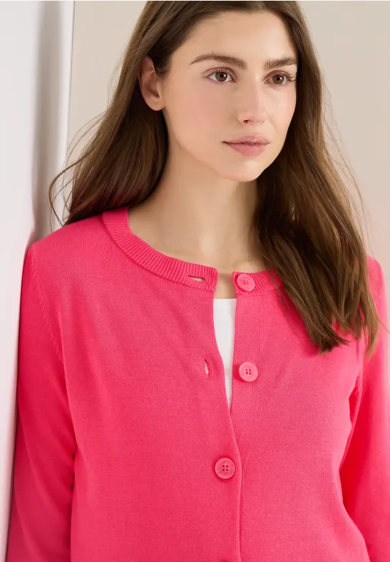 Basic Cardigan geranium red