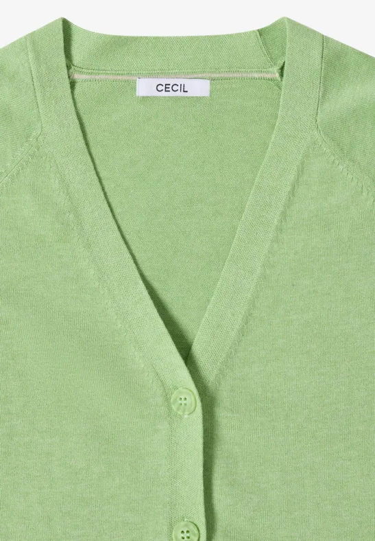 Basic Cardigan bamboo green melange