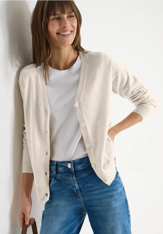 Cardigan de base egg beige melange