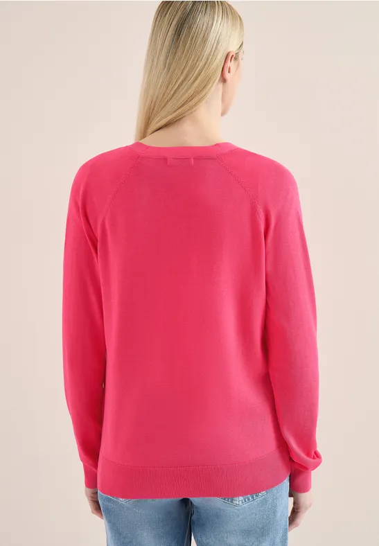 Basic Cardigan geranium red