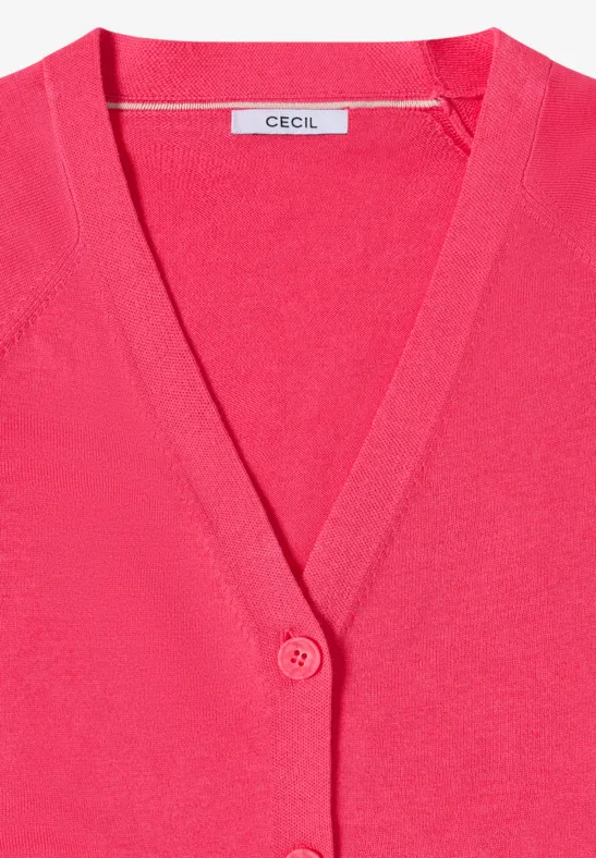 Basic Cardigan geranium red