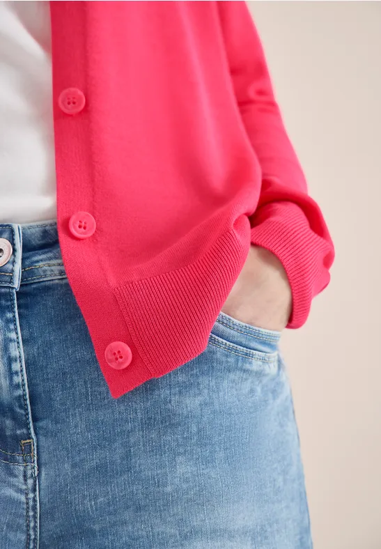 Basic Cardigan geranium red