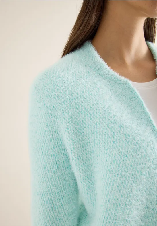 Cardigan jacquard avec fermeture éclair light foam blue