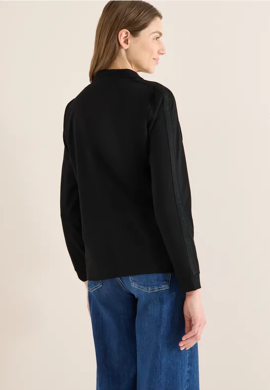 Sweat-Blouson mit Leo-Muster Black