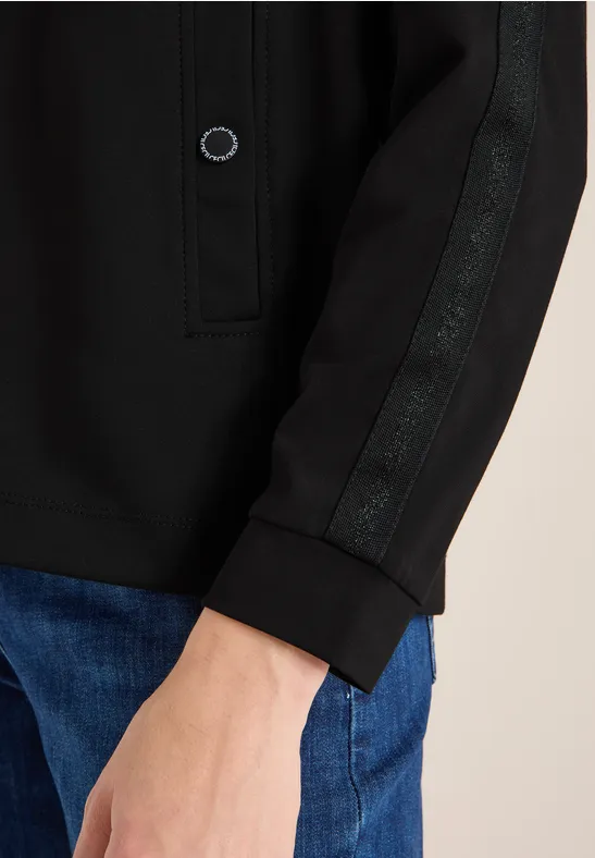 Sweat-Blouson mit Leo-Muster Black