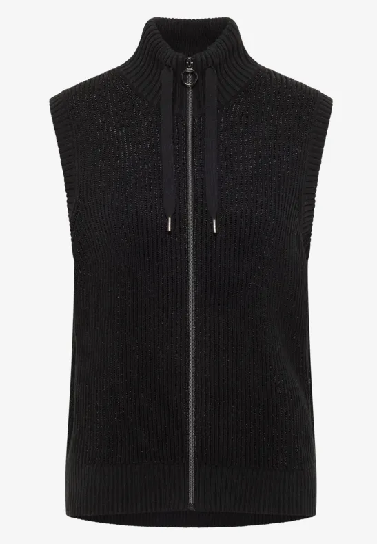 Gilet structuré avec fermeture éclair Black