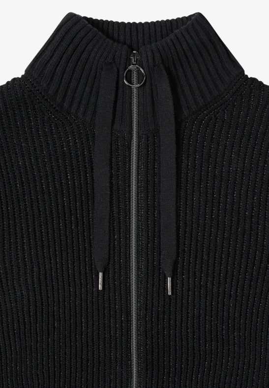 Gilet structuré avec fermeture éclair Black