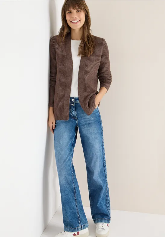 Cardigan mit Struktur mushroom taupe melange