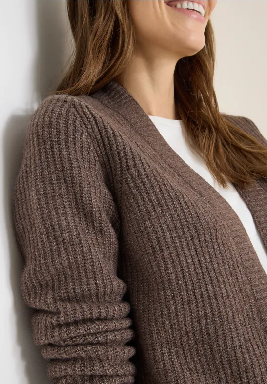 Cardigan mit Struktur mushroom taupe melange