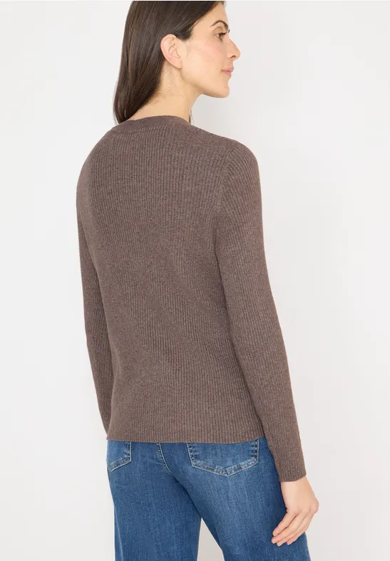 Kardigan w prążki mushroom taupe melange