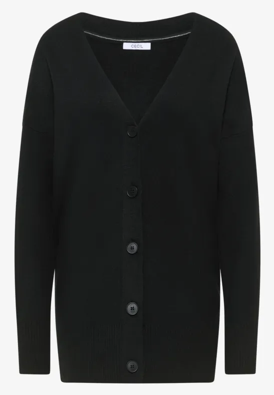 Cardigan avec patte de boutonnage Black