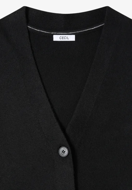 Cardigan avec patte de boutonnage Black