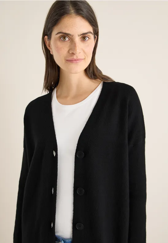 Cardigan avec patte de boutonnage Black