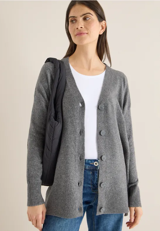 Cardigan avec patte de boutonnage flint grey melange