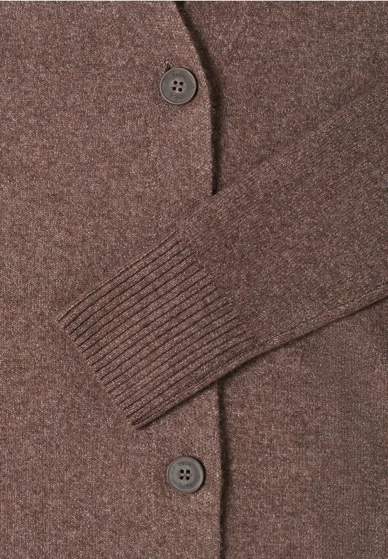 Cardigan avec patte de boutonnage mushroom taupe melange