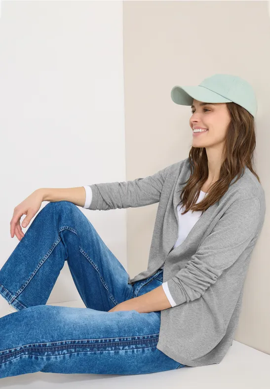 Basic Cardigan mineral grey melange