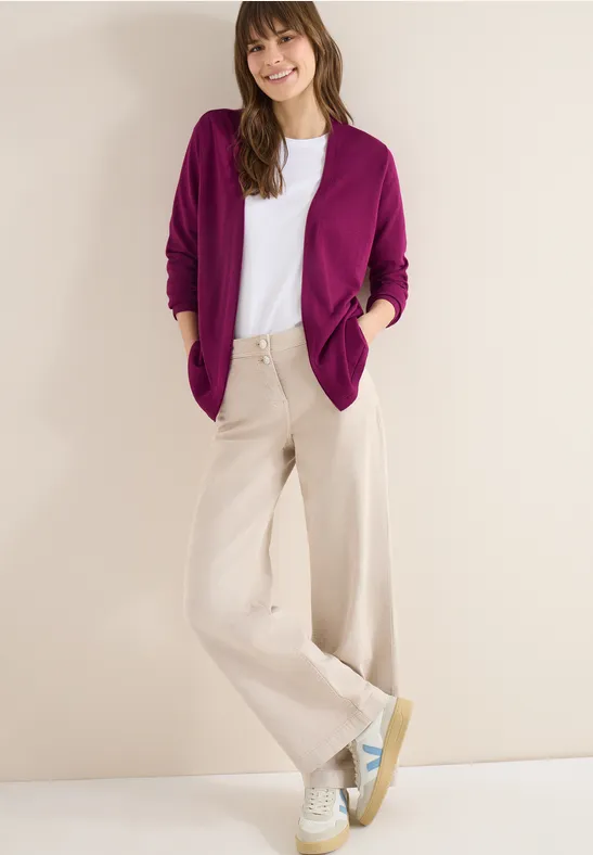 Basic Cardigan magenta purple