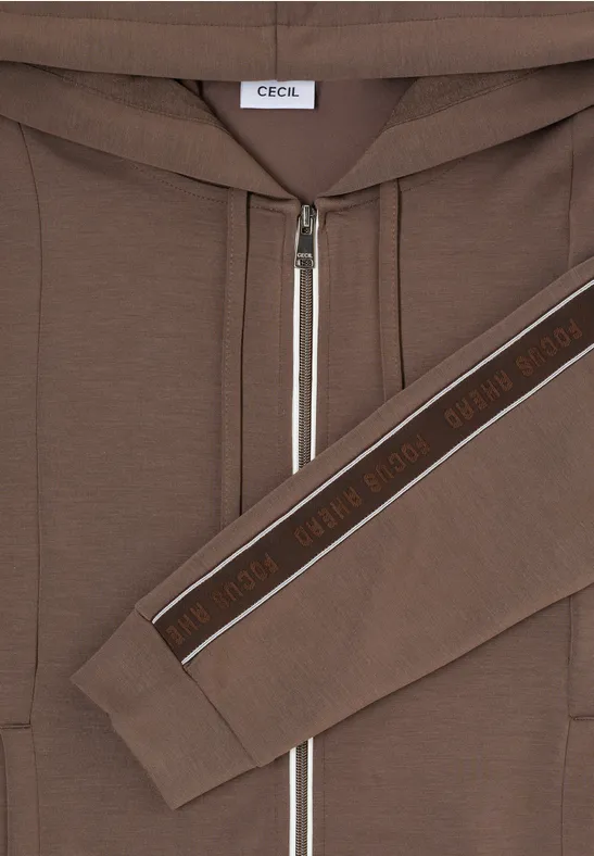 Gallonstreifen Sweatjacke urban taupe