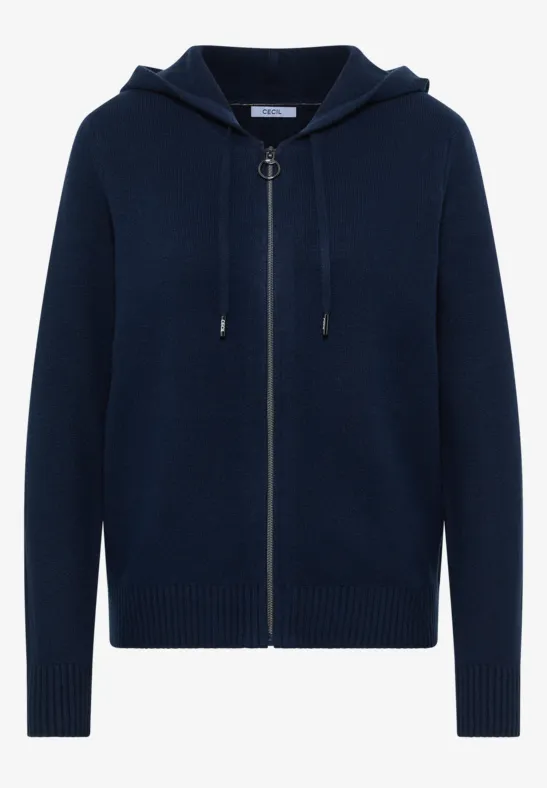 Cardigan cosy avec hoodie deep denim blue melange