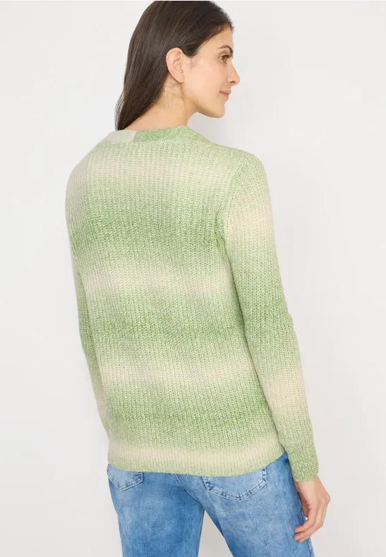 Cardigan Space Dye V-Neck bamboo green melange