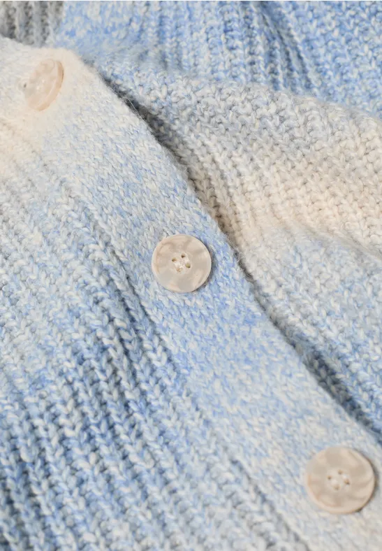 Cardigan Space Dye V-Neck fountain blue melange