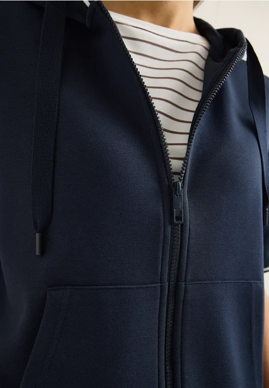 Veste sweat à manches courtes avec capuche universal blue