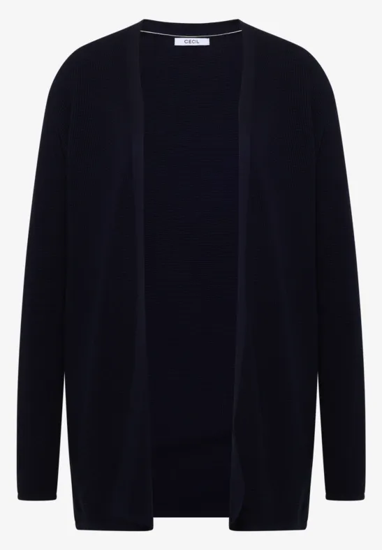 Schwarzer, offener Strickcardigan mit klassischem Schnitt