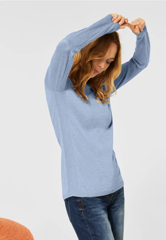 Basic trui light blue melange