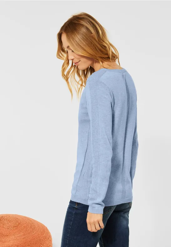 Basic trui light blue melange
