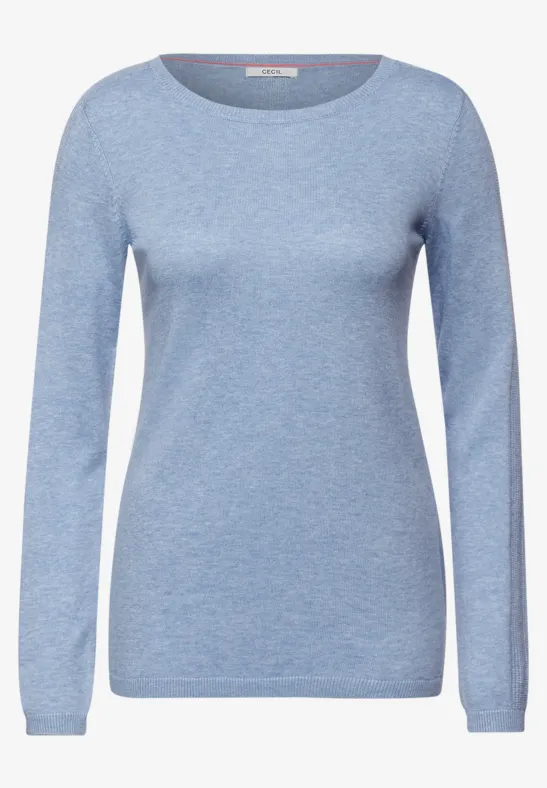 Basic trui light blue melange