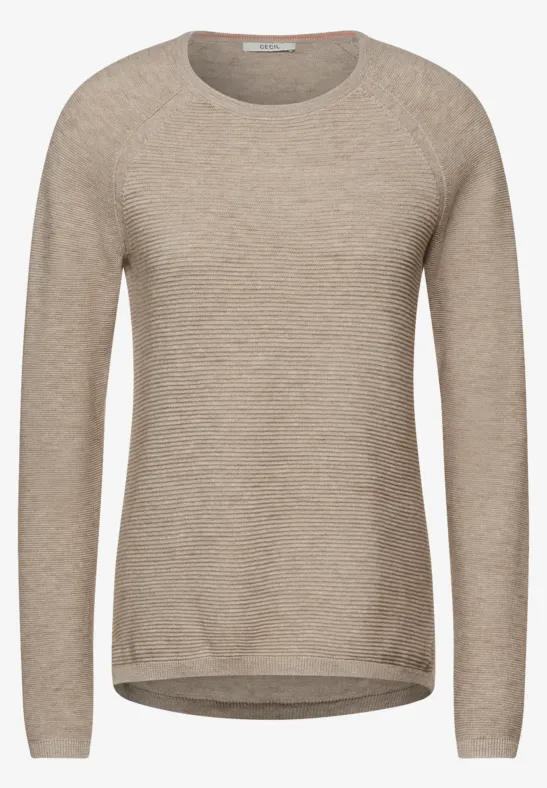 Pullover chiné oak wood beige heather melange