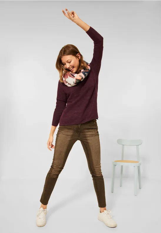 Pullover chiné red grape heather melange