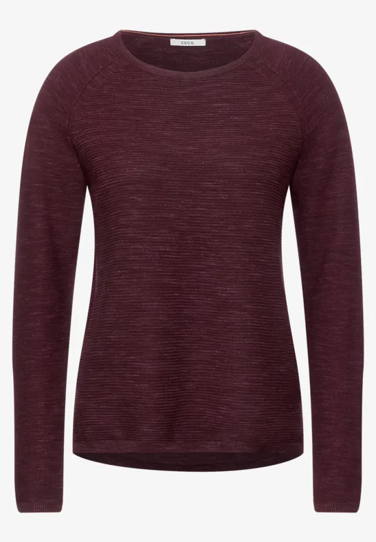 Pullover chiné red grape heather melange