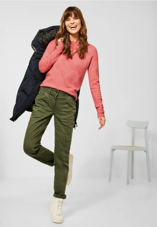 Zacht gebreide pullover rose pepper melange