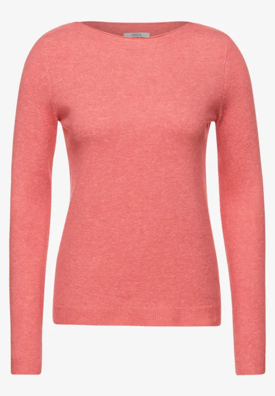 Zacht gebreide pullover rose pepper melange