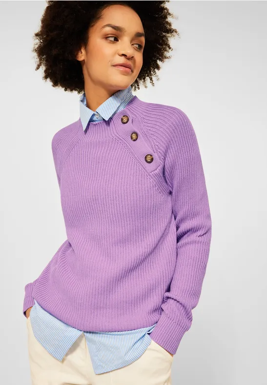 Trui met structuur frosty violet