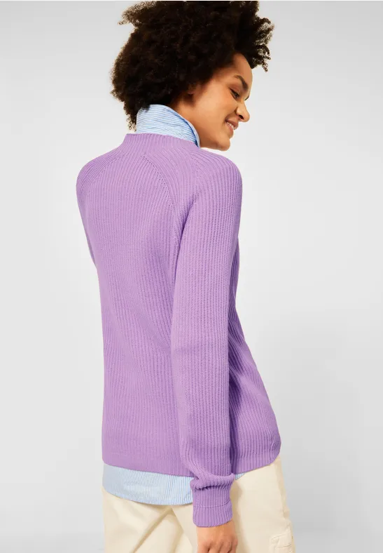 Trui met structuur frosty violet