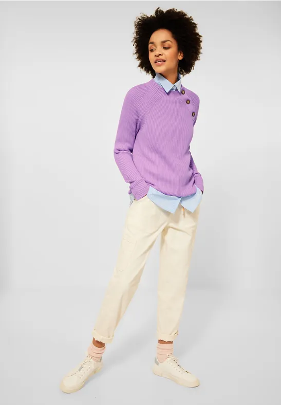 Trui met structuur frosty violet